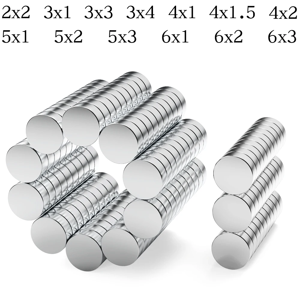 Strong Round Magnet 2x2/3x1/3x3/3x4/4x1/4x1.5/4x2/5x1/5x2/5x3/6x1/6x2/6x3mm N35 Magnetic NdFeB Neodymium Powerful Magnet