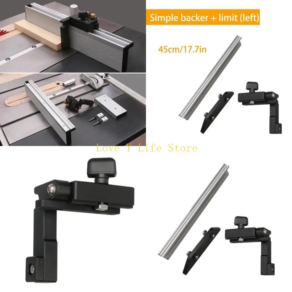 L74C 450 مم مقياس ميتري مع منشار طاولة إيقاف المسار، مقبض دفع، مسند ذو طراز بسيط