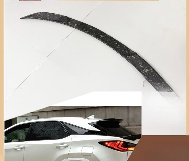 Carbon Fiber Forged Pattern Top Wing, Rear Spoiler for Lexus RX300 RX450h, Tail Wing, Trunk Spoiler