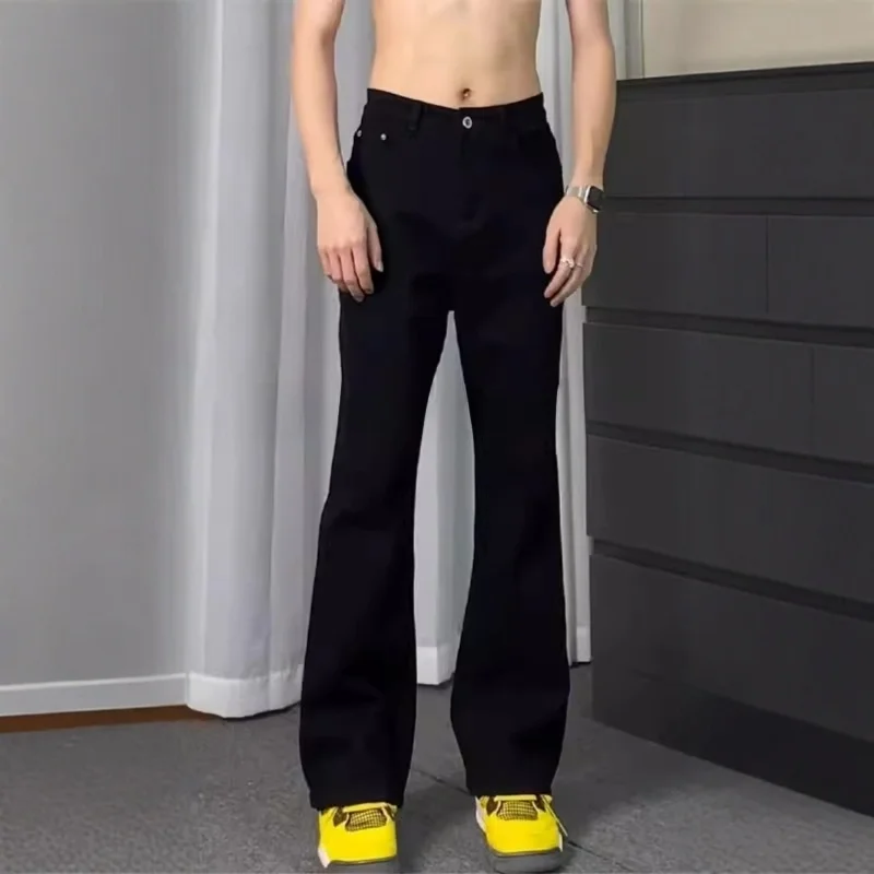 

Premium Quality Men's Slim Fit Bell Bottom Jeans Versatile Straight Leg Long Trousers for Spring Autumn Casual Wear