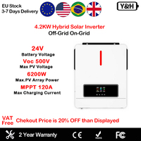 Y&H Hybrid Solar Inverter Off Grid 1KW 2KW 3KW 4.2KW 6.2KW 10.2KW 230VAC 12V 24V 48V MPPT Solar Controller pure sine wave