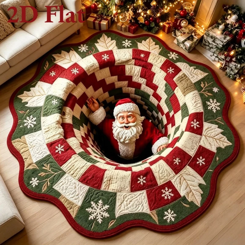 Newest Christmas Decoration 3D Cartoon Animal Flower Carpet Crystal Velvet Underlay For Bedside Living Room Coatroom Door
