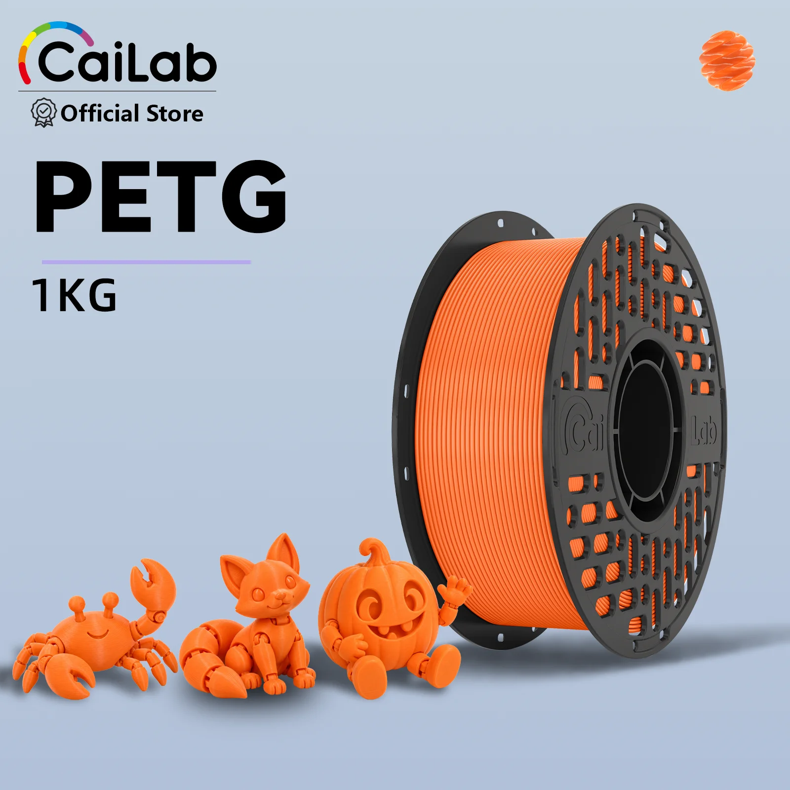 CaiLab 3D Printer Filament 1KG PETG 1.75 mm Accuracy +/- 0.02 mm High Quality 3d Printing Filaments Fits Most FDM Printers Blue