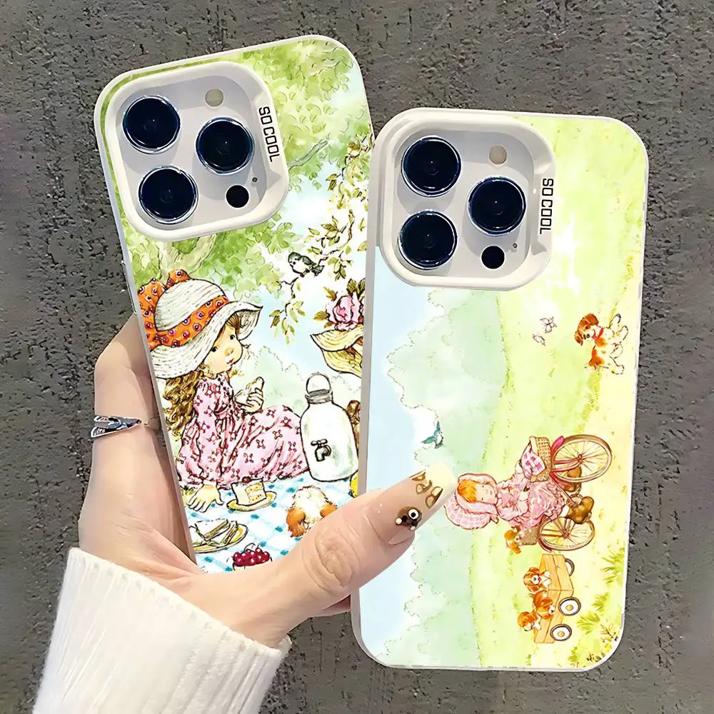 

Art S-Sarah K-Kay Pattern Phone Case For iPhone 17,16,15,14,13,12,11,Pro,Max,Plus,SE,Air,Mini Anti Fall White Bumper