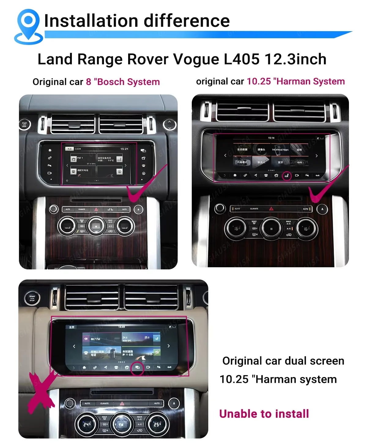 

12.3"For Range Rover Sport L494 Android 14 Multimedia Player Car Radio Wireless Carplay And Android Auto Original Car OEM Menu