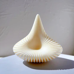 Geometric Pyramid Ribbed Candle Silicone Mold Striped Swirl Spiral Bendy Candle Mould Funky Dinner Soy Wax Home Decor