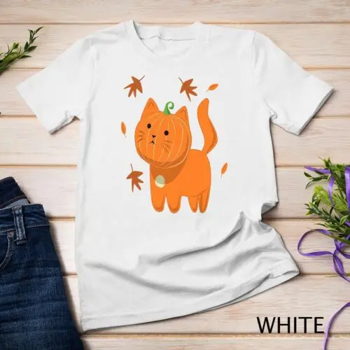 Funny Halloween Cat Shirt Cat Pumpkin Jack-O-Lantern Gift Unisex T-shirt