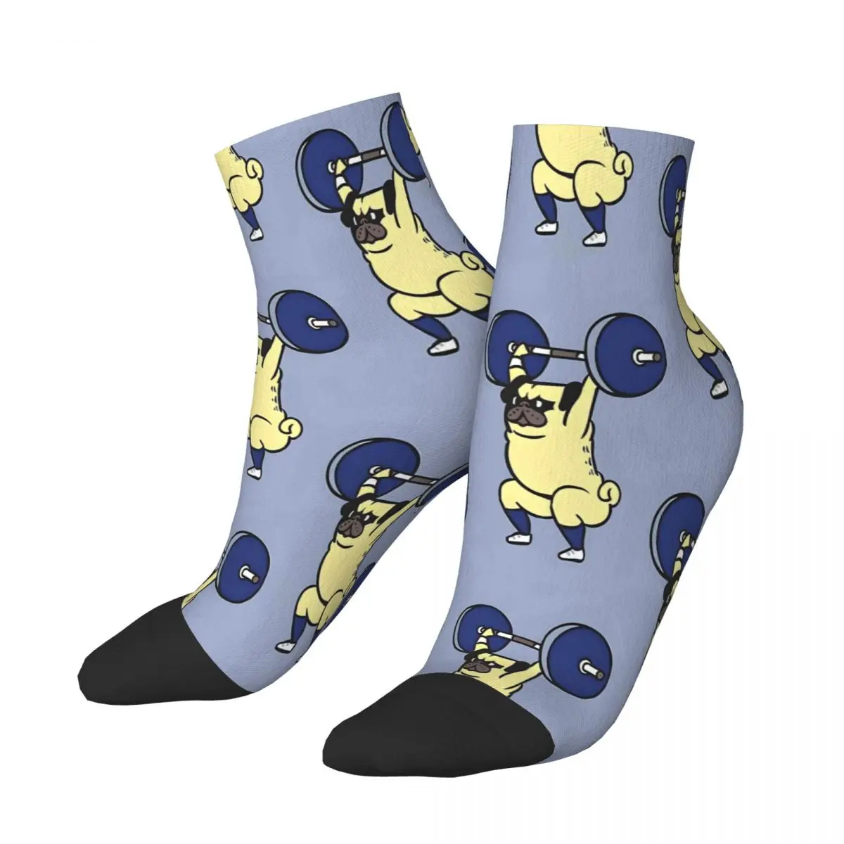 

The Snatch Weightlifting Pug Pug Weightlifting Ankle Socks Male Mens Women Autumn Stockings Hip Hop