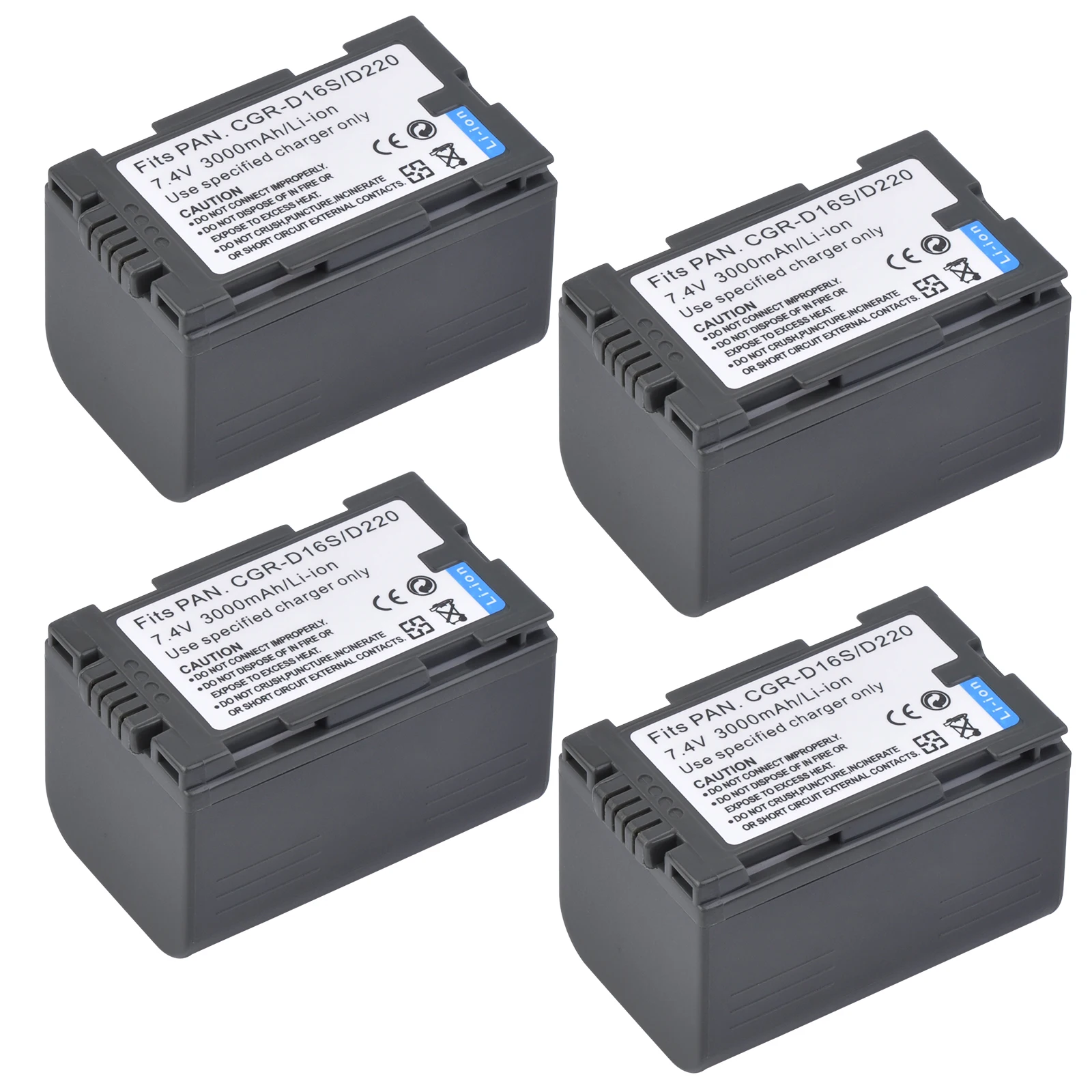 3000Mah CGR-D16S CGR-D220 Battery & Charger Voor Panasonic CGP-D320T1B CGR-D08A NV-MX300 MX350 MX500 GS11 GS15 Camcorder
