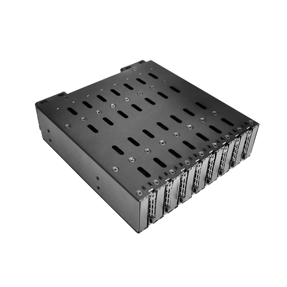 

8 Bay PCIe 4.0 M.2 NVMe Enclosure With SFF-8654 Connector 64Gbps 5.25 Inch Mobile Rack Removable Tray Tool Free Installation