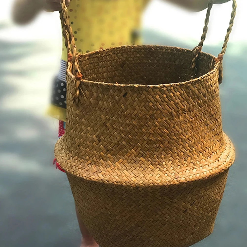 

Straw Flower Wicker Decorative Basket for Party Home Storage Picnic Gift Home Straw Basket Wedding Banquet Events