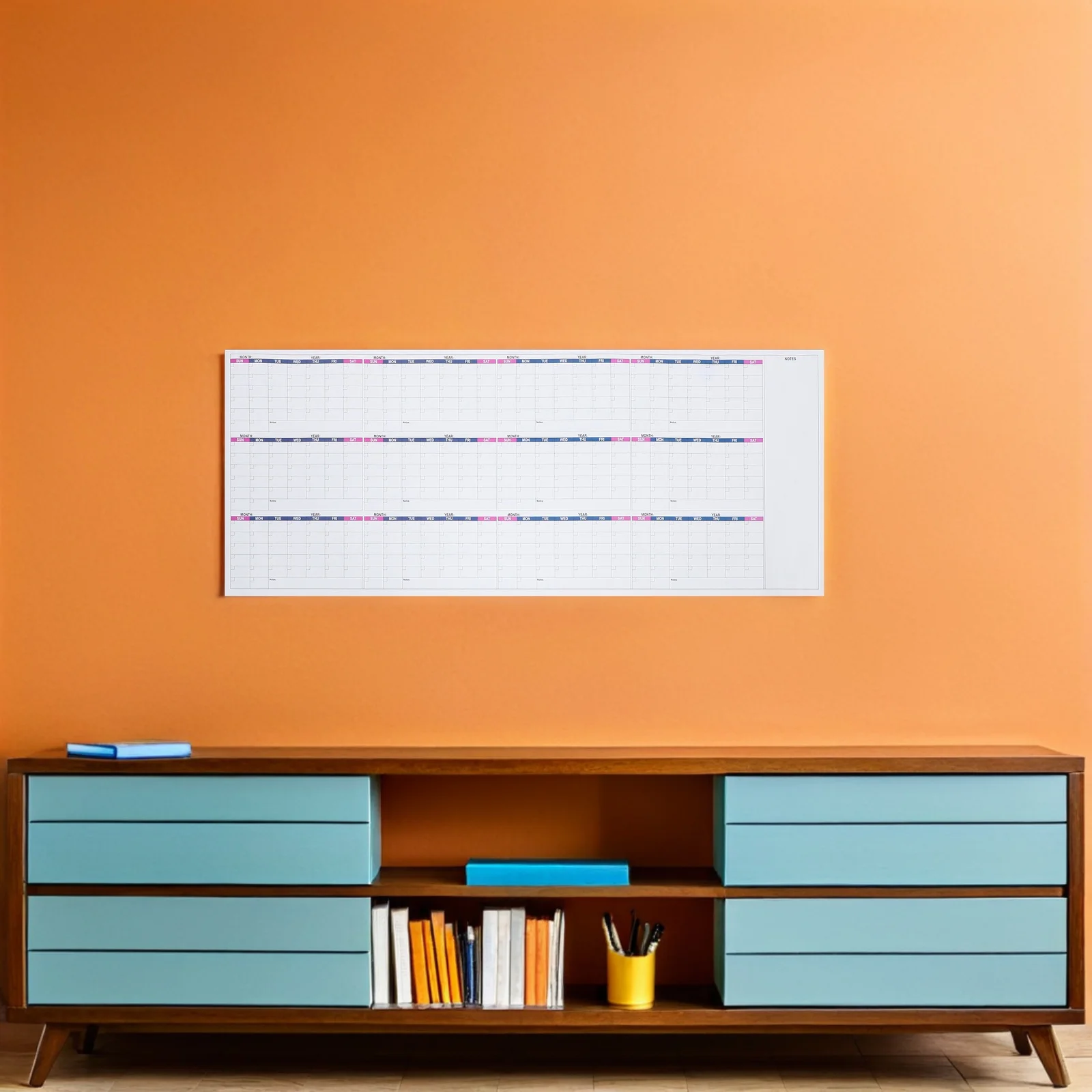 

1Set Dry Erase Calendar Wall Mounted Undated Monthly Planner Reusable Erasable Smooth Writing Surface for Office School Task