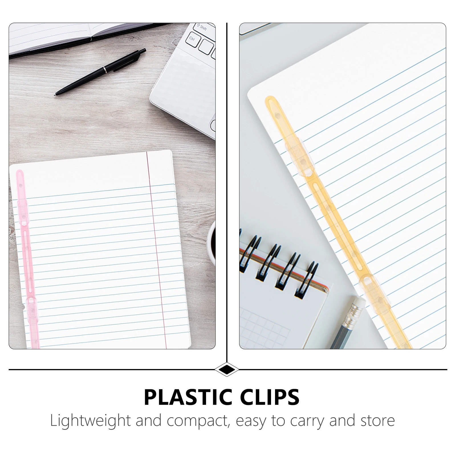 

Plastic Clips Plastic Bookbinding Clips Stationery Clips Supplies Loose-leaf Clips Paper Clip