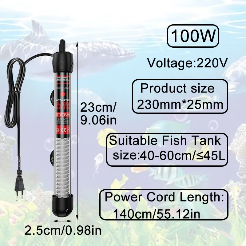 Aquarium Tauch Heizung Aquarium Wasser Heizstab Konstantem Thermostat Temperaturregelung 220 V 25 W/50 W/100 W/200 W/300 W