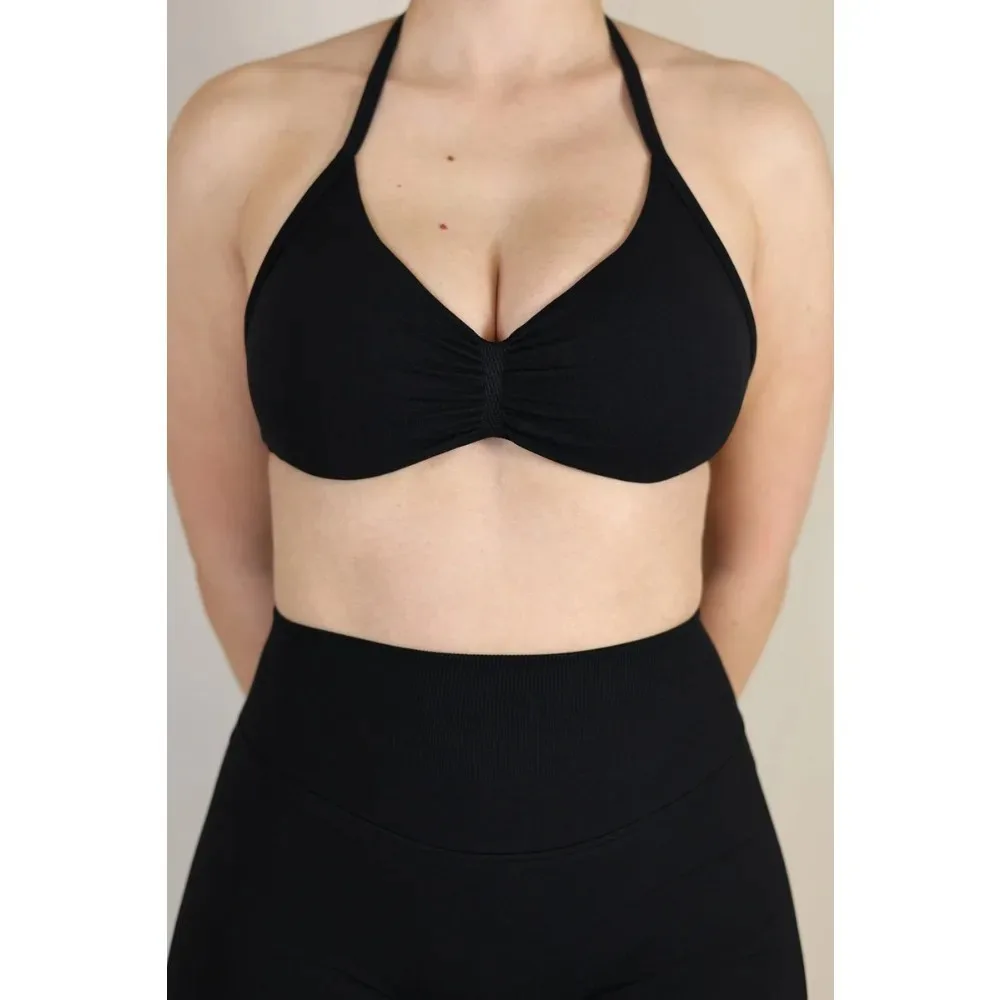 المقاومة التدريب الرياضة الأعلى اليوغا Strappy الصدرية الديناميكية فتاة النساء متوسطة دعم سلس حزام الرسن تجريب رائجة البيع اليوغا الصدرية #4