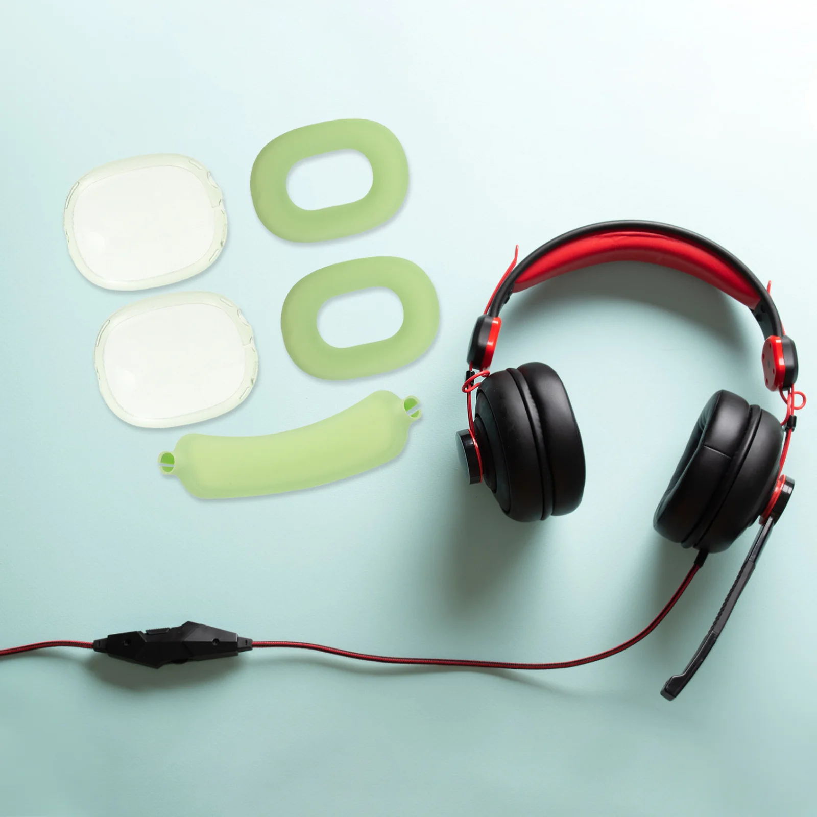 

1Set Headphone Ear Pads Covers Earphone Protective Cover Headband Cover Lightweight Comfortable Travel Use