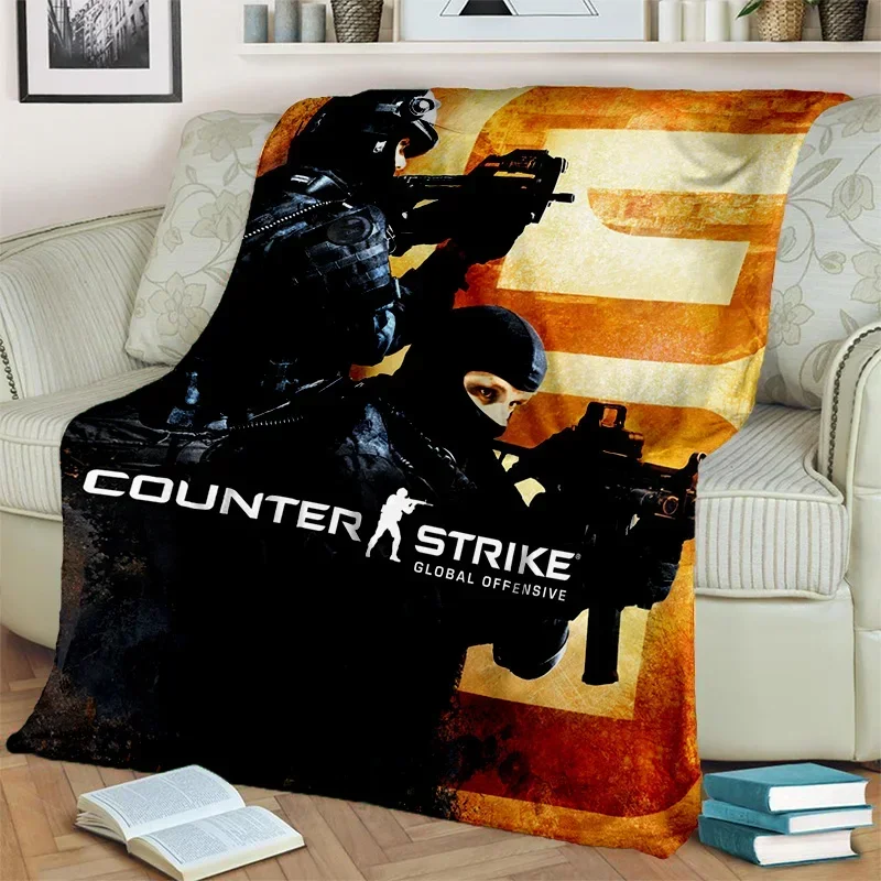 CS GO Counter Strike Game Gamer بطانية ثلاثية الأبعاد للمنزل وغرفة النوم والسرير والأريكة والرحلات والسفر والمكاتب وغطاء للأطفال