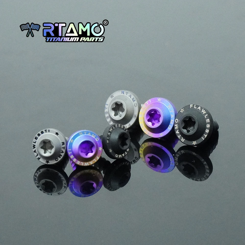 RTAMO Titanium Slef-tapping Bolt M4X15 M5X15mm Sandblasting Surface Frosted Screw for Bike Motorcycle Modification
