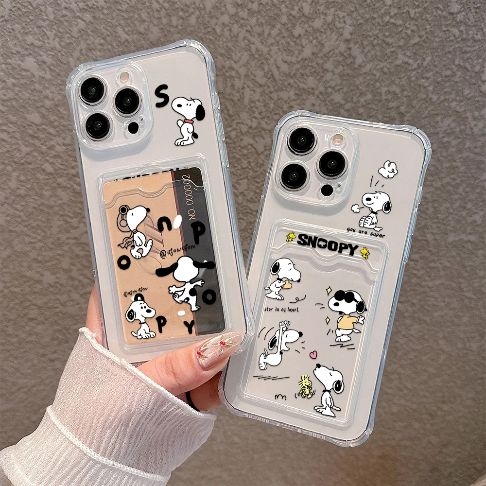 Funda con dibujos de perro para iPhone, carcasa con soporte para tarjeta, para modelos 16, 15, 14, 13, 12, 11 Mini Pro Max, X, XR, XSMax, 7, 8 Plus,