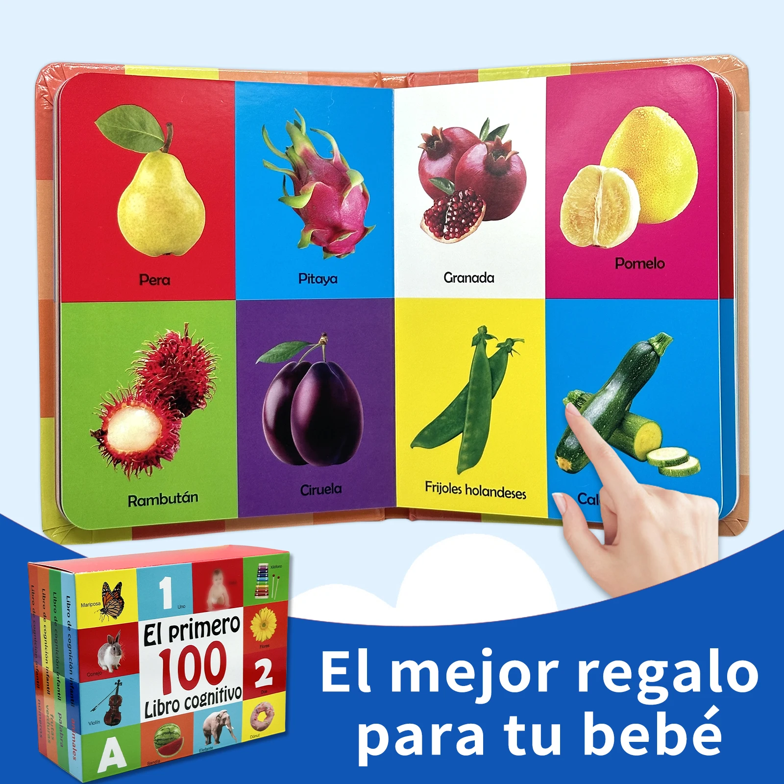 Baby Cognitive Cards - 4 Themes, Rounded - edge Design, Bright Colors spanish books