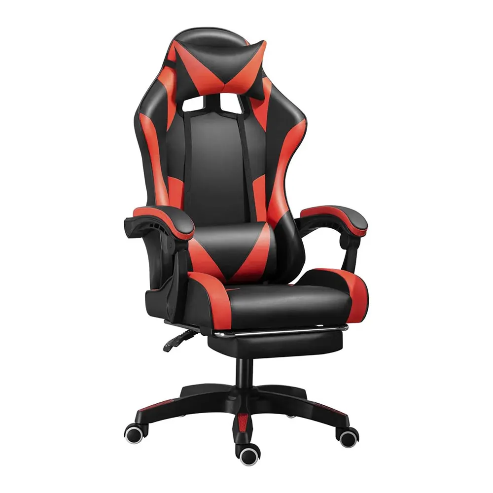 Footrest High Back Video Game Chair with Gaming Chair  with Headrest Lumbar Support Height Adjustable Swivel Computer Chair