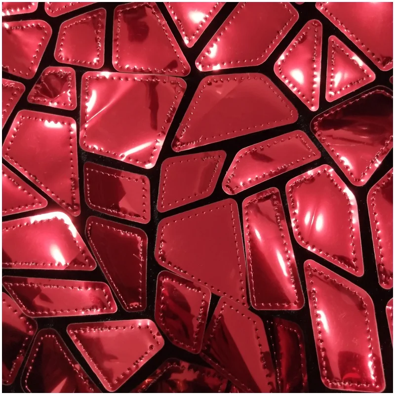 레드 레이저 스팽글 미러 캐주얼 세트 카니발 파티 반바지 탑 남성용 신축성 있는 허리 무대 공연 나이트클럽 가수 댄스 의상