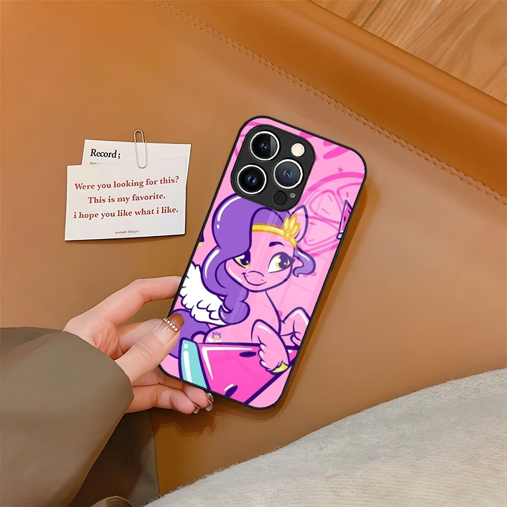 L-LittleS PonyS Phone Case Tempered Glass For iPhone 15 13 14 12 11 Pro XS Max Plus Mini X XR 8 7 6s SE2020 Coque