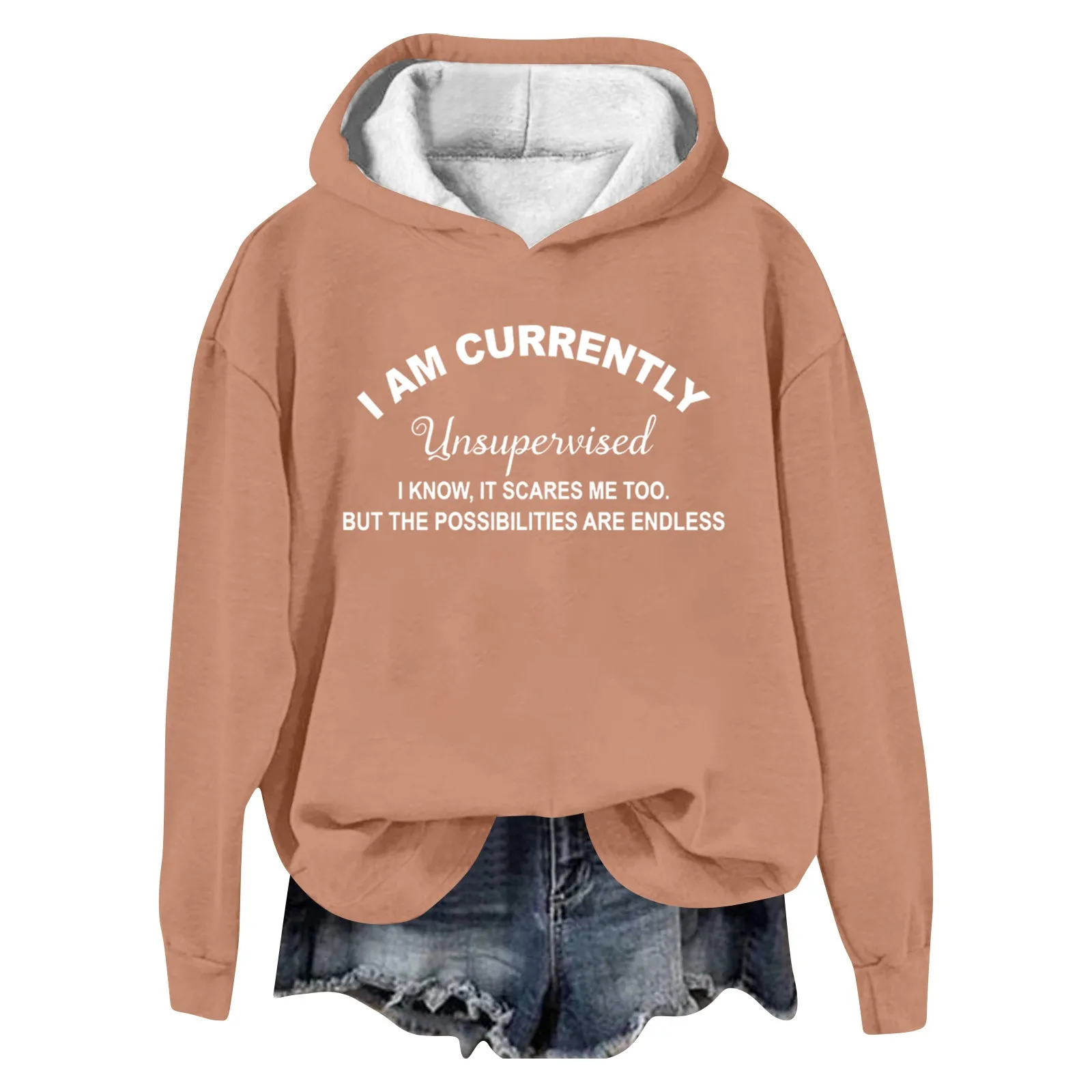 

I An Currently Unsupervised Sweatshirt Women Hoodie New Popular Holiday Casual All Match Clothes Trend Comfort Girl Tops