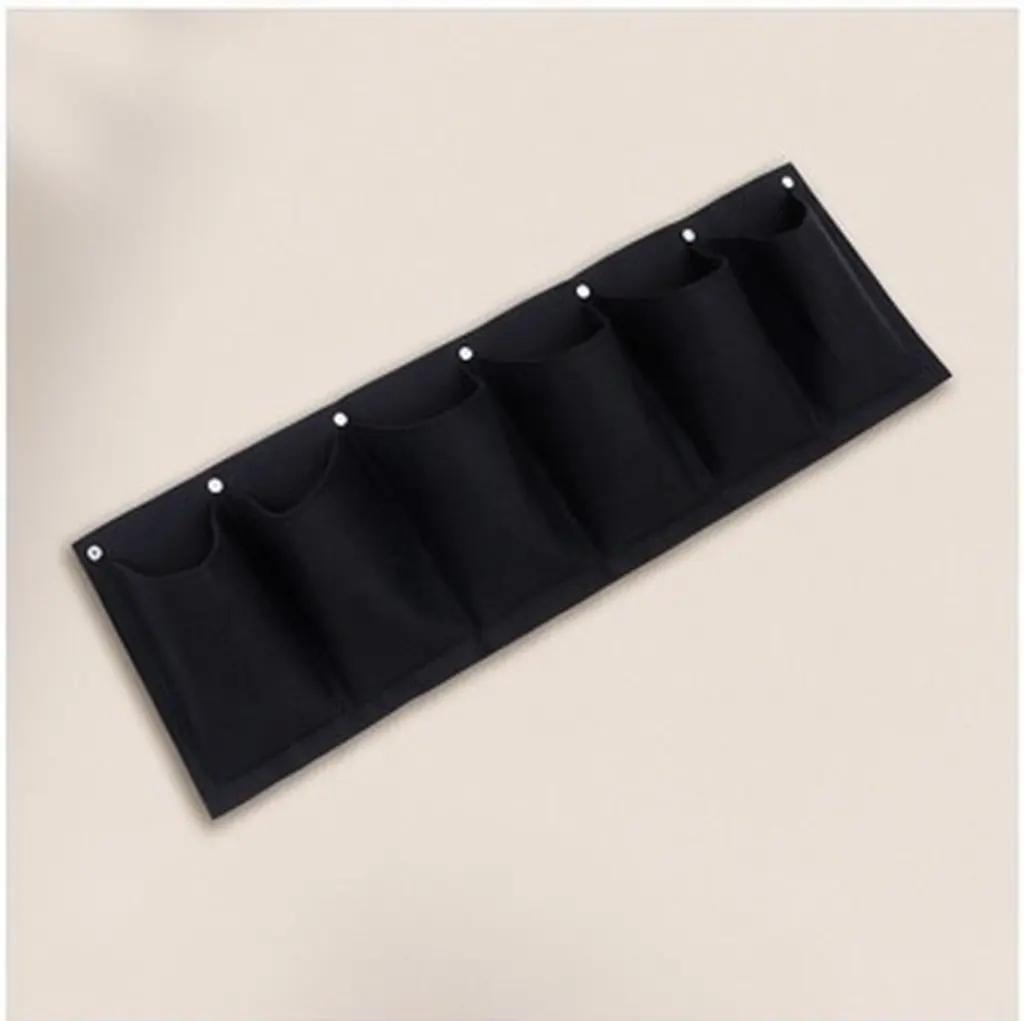 6-Pocket Hanging Wall Planter Bag Premium Felt Multi Pocket Plant Container for Vertical Herb Garden Apartment Small Space