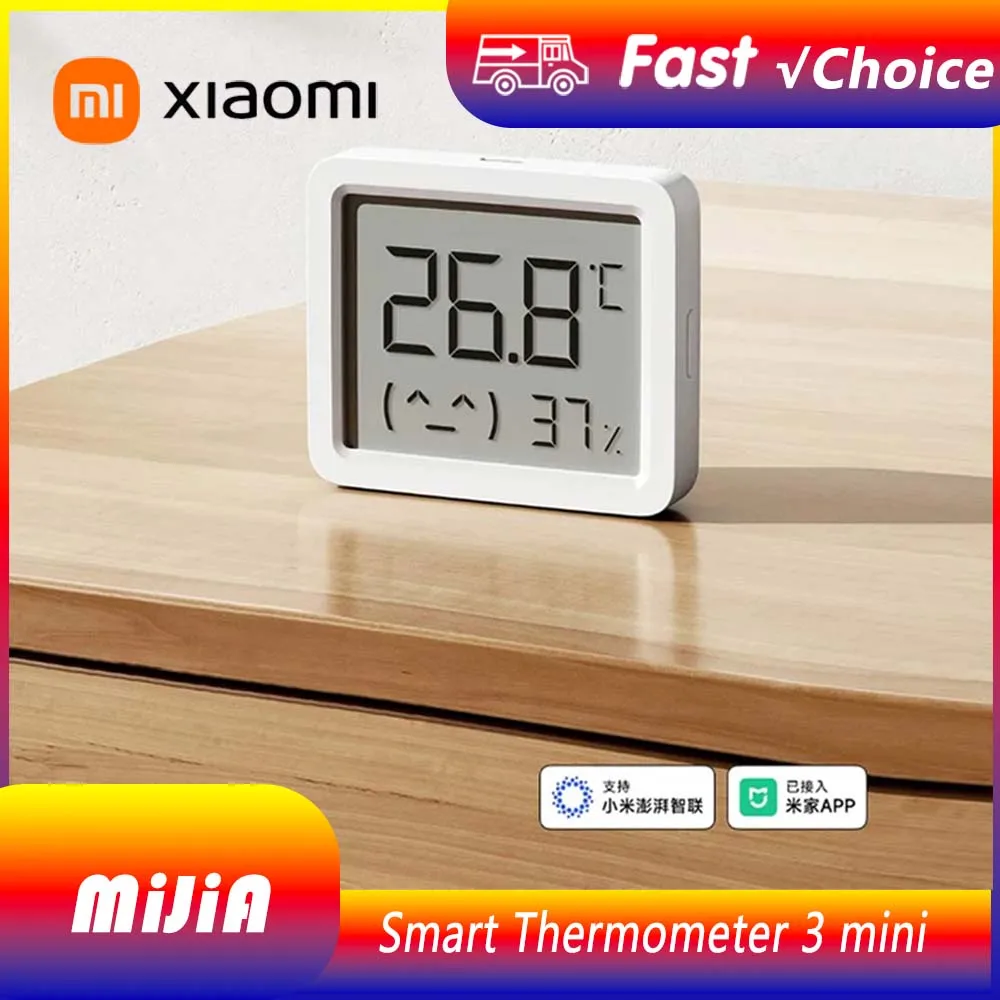 

New Xiaomi Mijia Smart temperature humidity sensor 3 Mini Digital Hygrometer Humidity Work Mi Home APP China Region Only