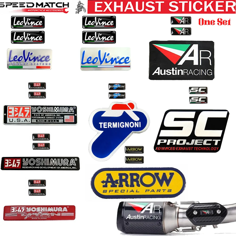 Exhaust pipe Sticker For Yoshimura SC Project Austin Racing Leovince Arrow Termignoni Motorcycle Muffler Escape DB Killer system