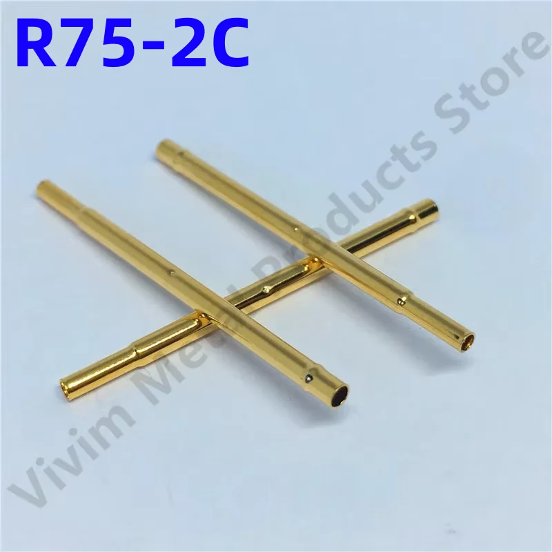 

20/100PCS R75-2C Test Pin P75-B1 Receptacle Brass Tube Needle Sleeve Seat Crimp Connect Probe Sleeve Length 17.5mm Dia 1.32mm