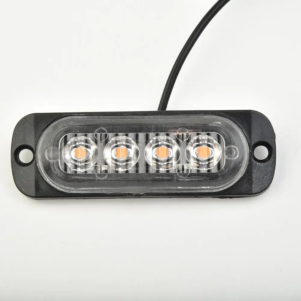 1 PCS 12W 4LED Truck Van Bar Off-Road Car Urgent Work Lamp Driving Fog Lights Yellow Light Bulbs Anti-collision