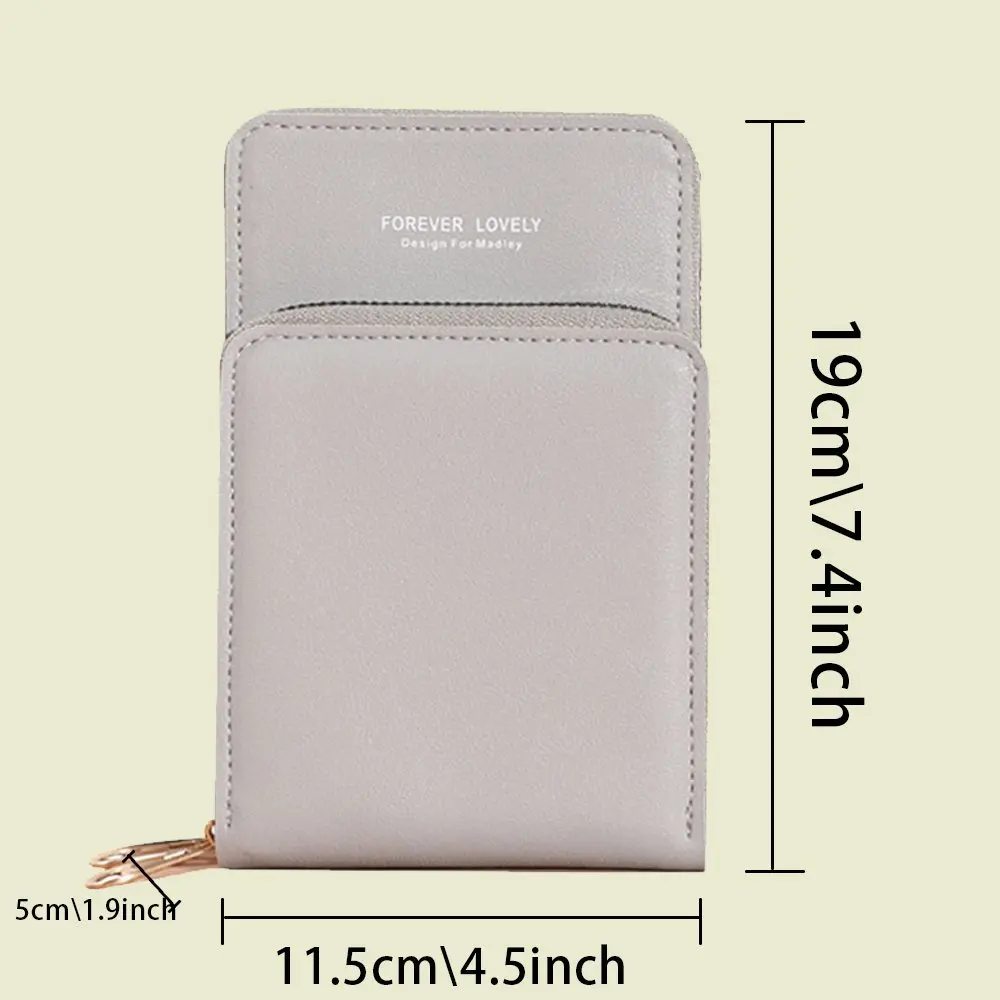 Phone Bags Universal Transparent Touch Screen Mobile Phone Bag Commute Bear Letter Pattern Card Wallets Portable Crossbody Bag