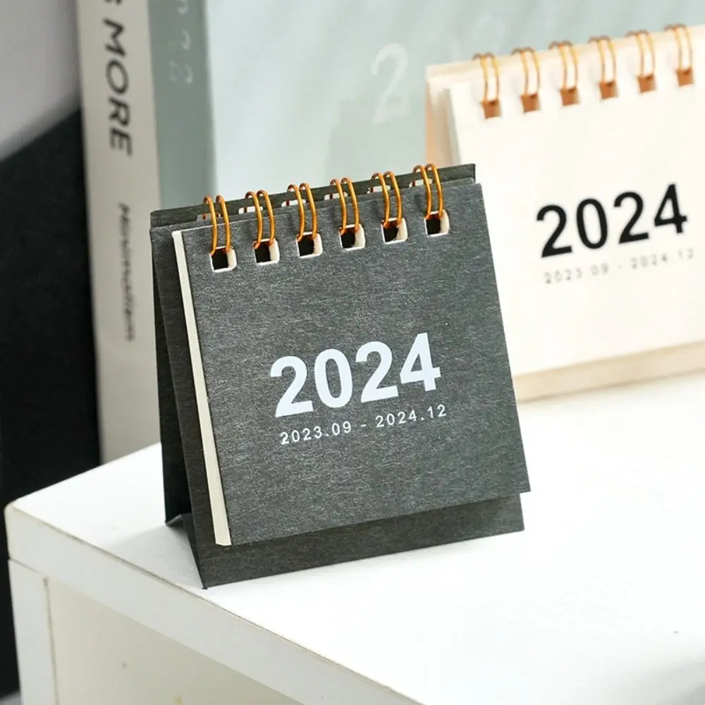 New 2024 Desktop Calendar Agenda Organizer Schedule Planner Mini Desk Calendar Standing Flip Calendar School Office Supply