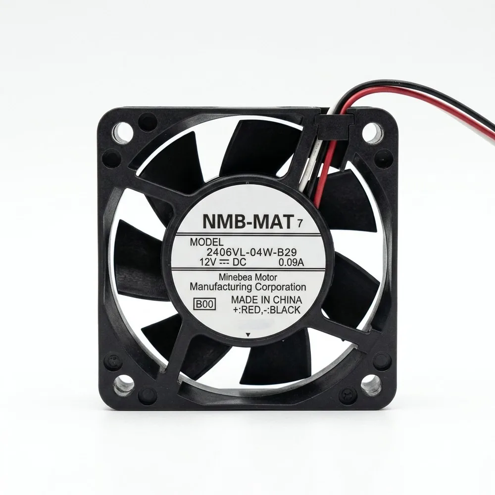 For NMB-MAT 2406VL-04W-B29 6015 DC12V 0.09A 6CM 3-Wire Axial Cooling Fan