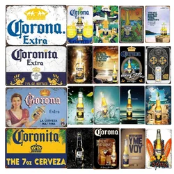 Bar Sign Beer Tin Signs Posters Corona Beer Signs Beer Poster Metal Signs Bar Wall Decor Bar Decor for Pub Home House Coffee