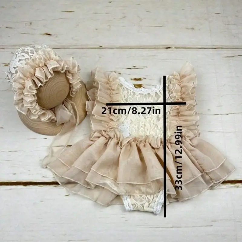 Gaun pelaput bayi perempuan yang lembut dan bernapas dengan set alat peraga headwear yang serasi