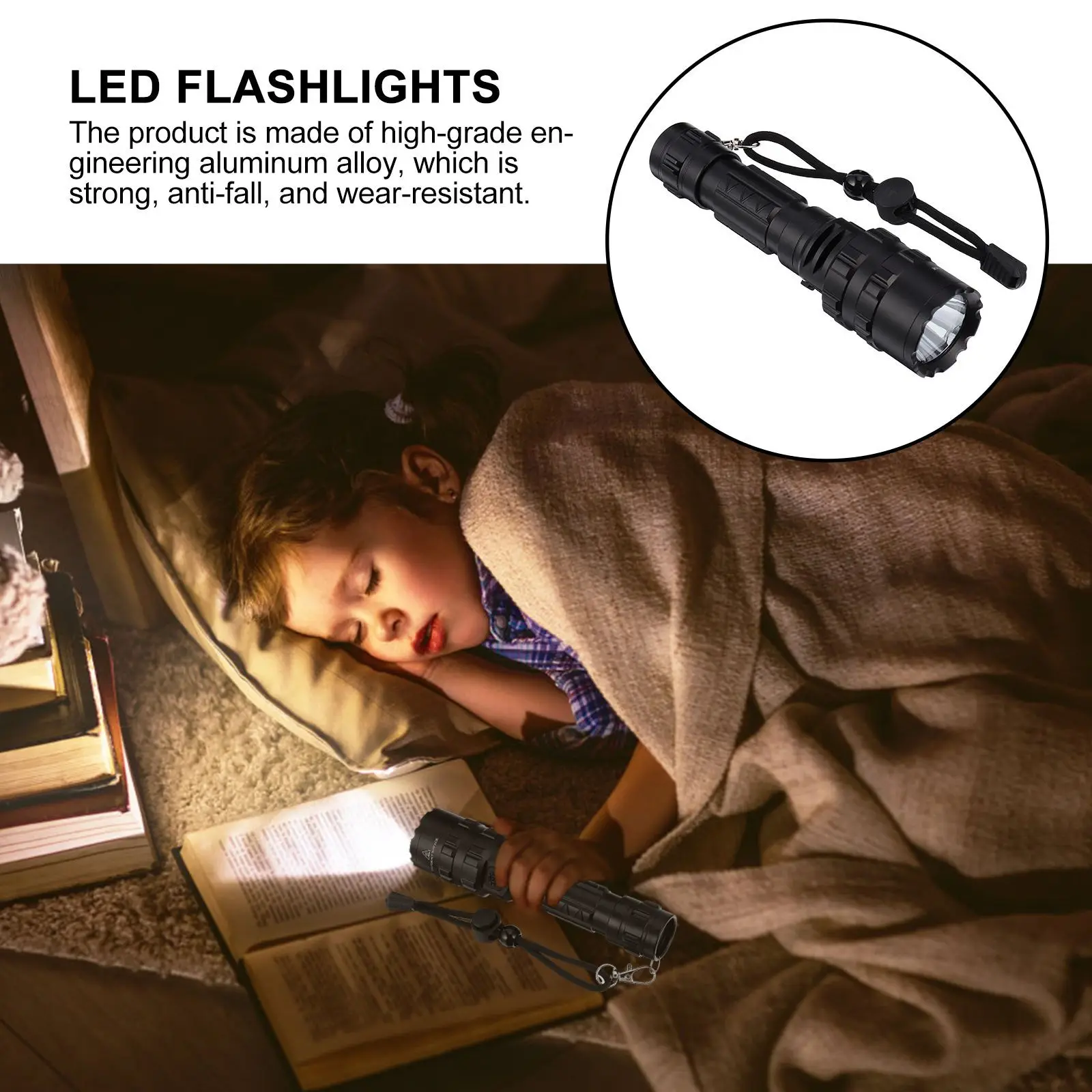 

USB Rechargeable LED Flashlight High Lumens Aluminum Alloy Water Resistant for Camping Hiking Outdoor Use LED Flashlights