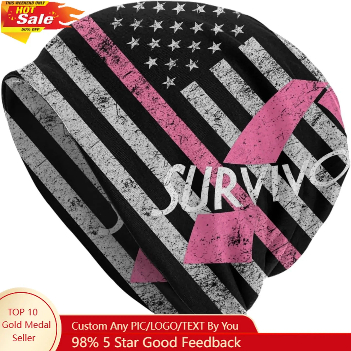 

Holiday Beanie Standard Closed Chemo Knitted Hats Baggy Slouchy Skull Cap Cancer Headwear for Women Men