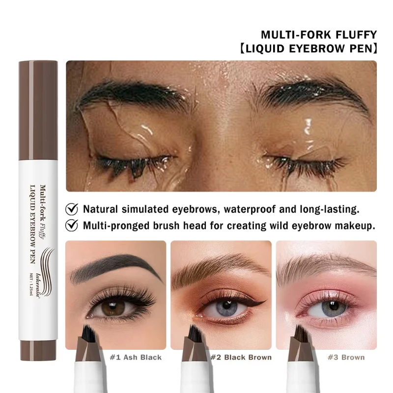 4D Microblading Eyebrow Pen With Forks Tip Long Lasting Waterproof Eyebrow Tattoo Pencil For Eyebrow Tattoo Makeup
