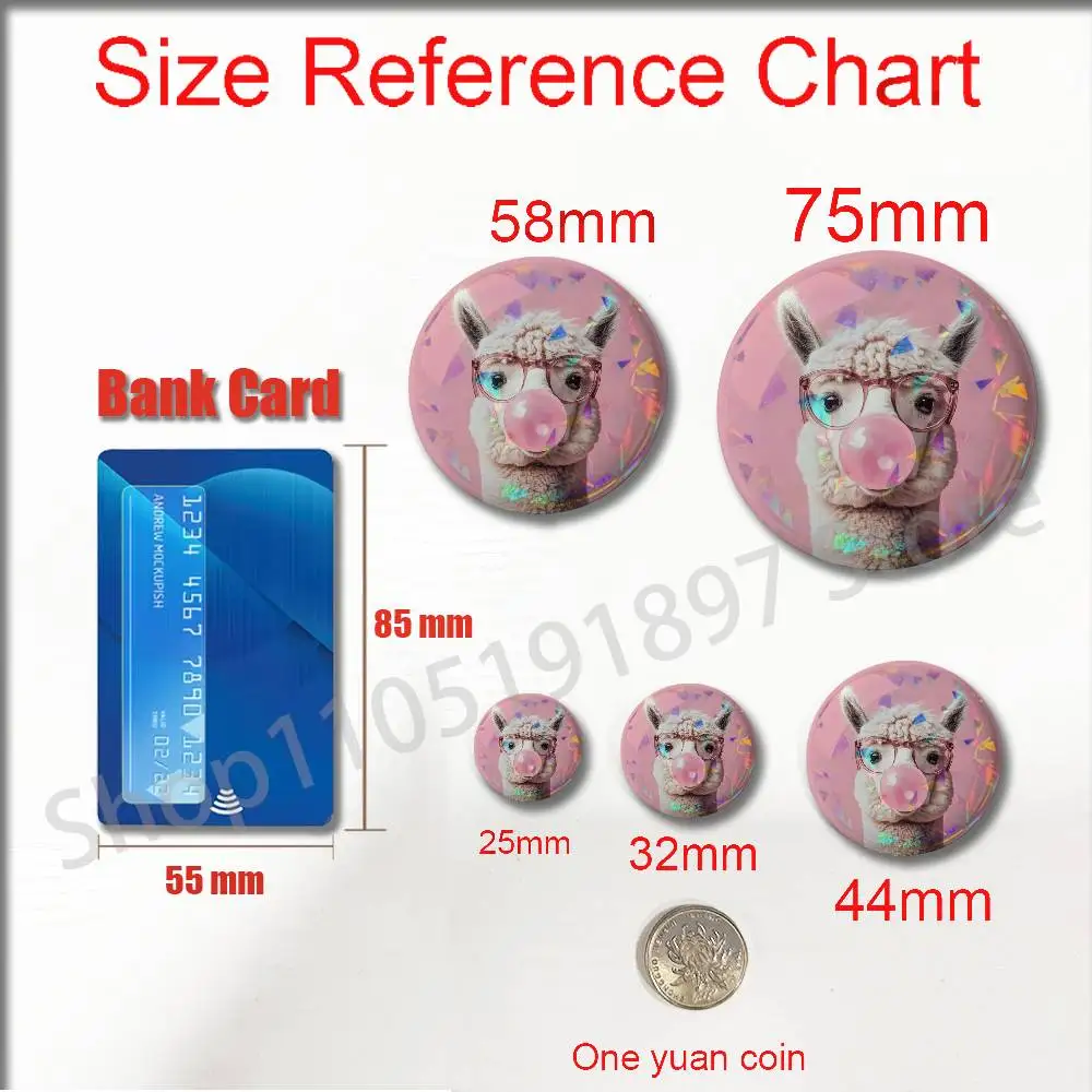 Alpaca Camel llama Badge For 44mm 32mm 58mm 25mm 75mm Round Pin Brooch Insignia Case Collectibles