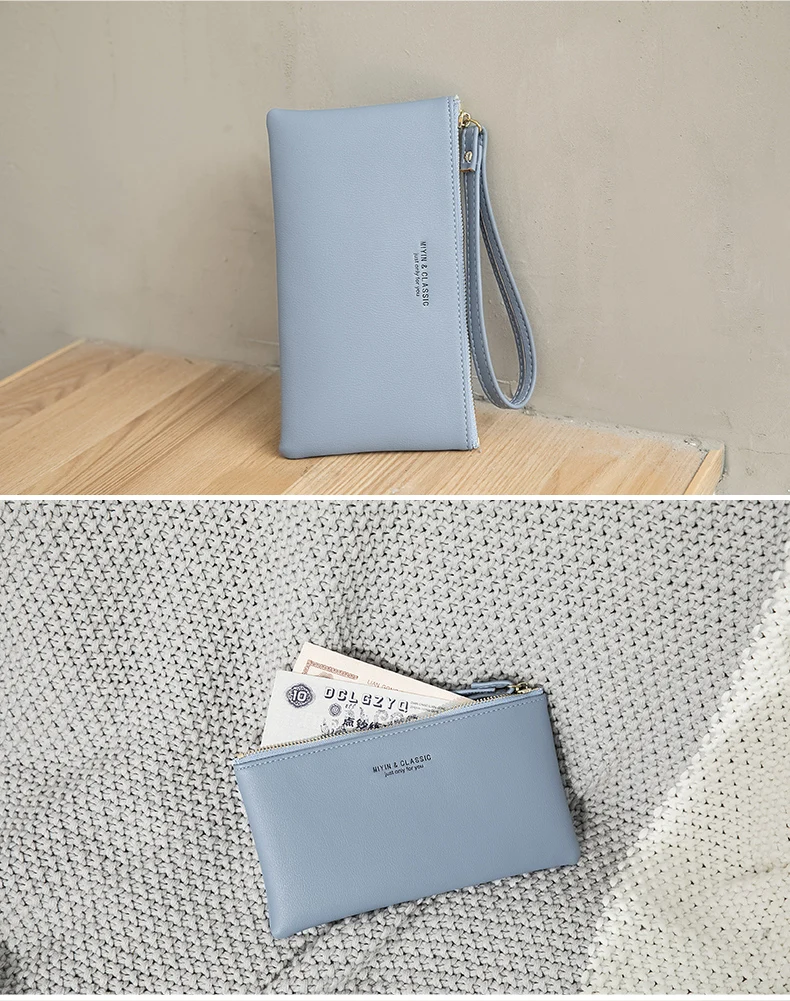 MIYIN Business Casual Damen-Geldbörse Einfache und Tragbare Reißverschluss-Handtasche Lange Brieftasche Bürogeschenk Lehrergeschenk Geschenk für Frauen – Detail 18