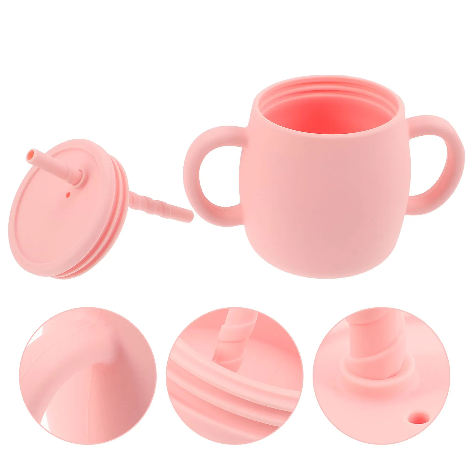 

Силиконовая тренировочная детская соломинка, 280 мл, чашки для малышей, соломинки, чашка-непроливайка, соломенная крышка для навыков питьевой воды, детская чашка для воды