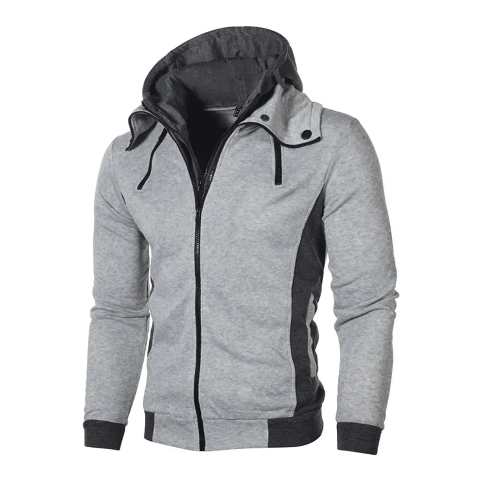 Zip Up Herren Hoodies Herbst Winter verdicken Fleece männlich schwere Kapuzenjacke warme Mäntel Outdoor-Jacken für Männer – Detail 3