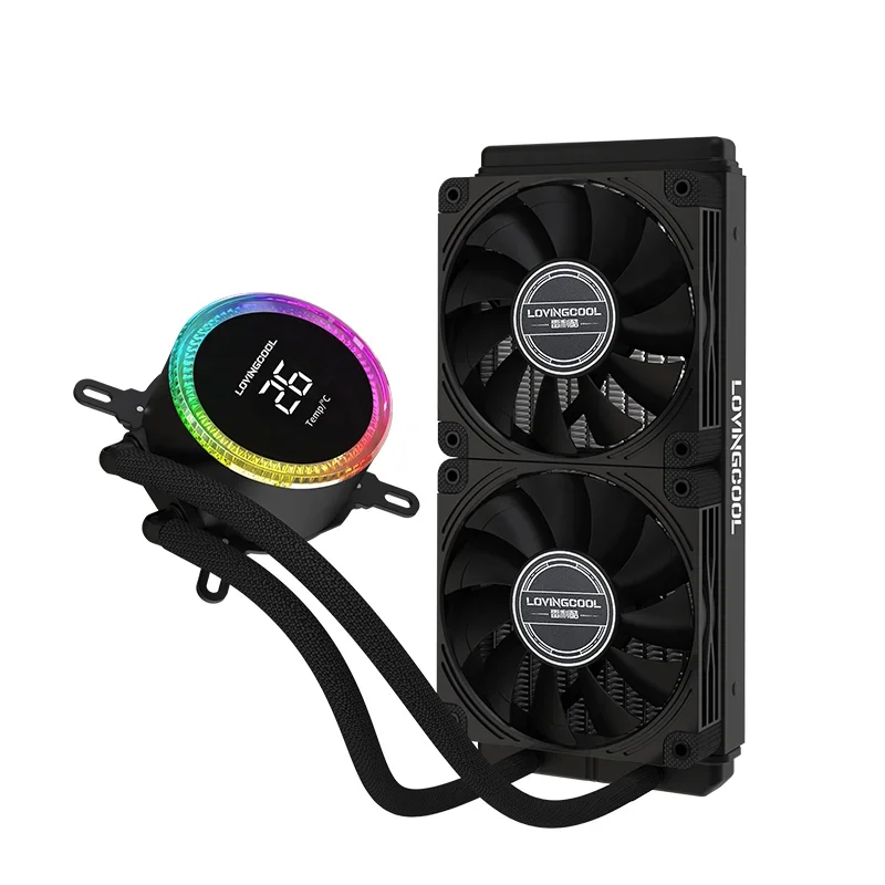 Liquid cooler with temperature display 240 Aio Water Fan Cooler 120MM case fans for Gaming PCs AMD Socket FM2/AM3/AM4