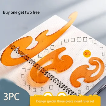 3 adet plastik fransız eğrisi cetvel çok bulut şekli çizim tasarım cetvel eğrisi şablon sanat zanaat dikiş aracı için