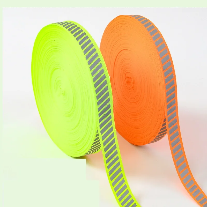 2,5 cm x 50 Jahre Twill Reflektierendes Gurtband Polyester Reflektierendes Klebeband Nähen für Kleidung – Detail 7