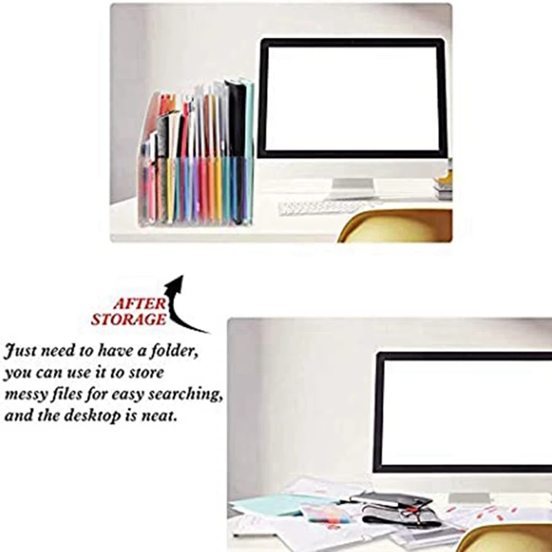 Extended File Holder Folder Vertical A4 Vertical File Storage Basket Desktop 13 Pocket File Holder