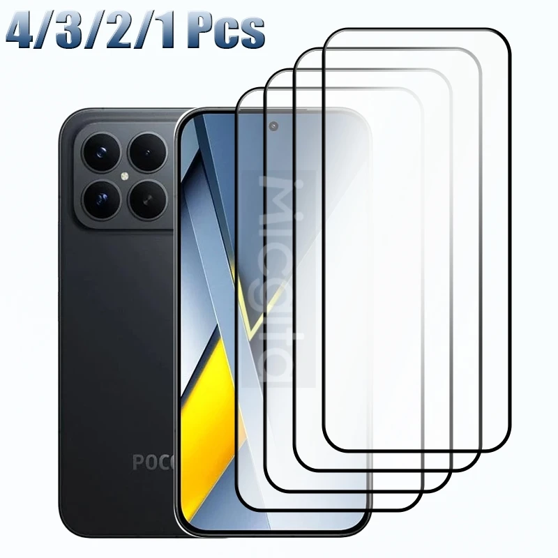 Colle complte pour Xiaomi POCO F8 Ultra, verre d'cran 6.9 pouces, protecteur 9H clairement anti-rayures, verre tremp 4/3/2/1 pices